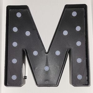 Black 3D Letter M Wall Art with Matte Finish